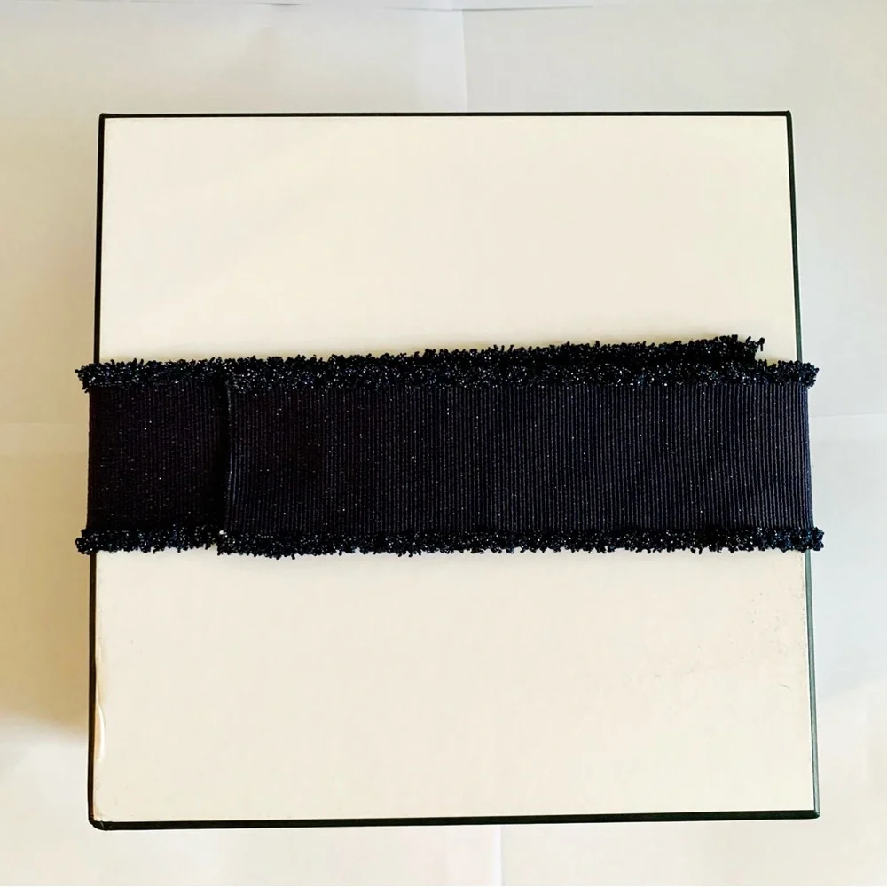 Chanel 2025 Holiday Gift Box w Camellia Navy Ribbon Card Envelope Luxury